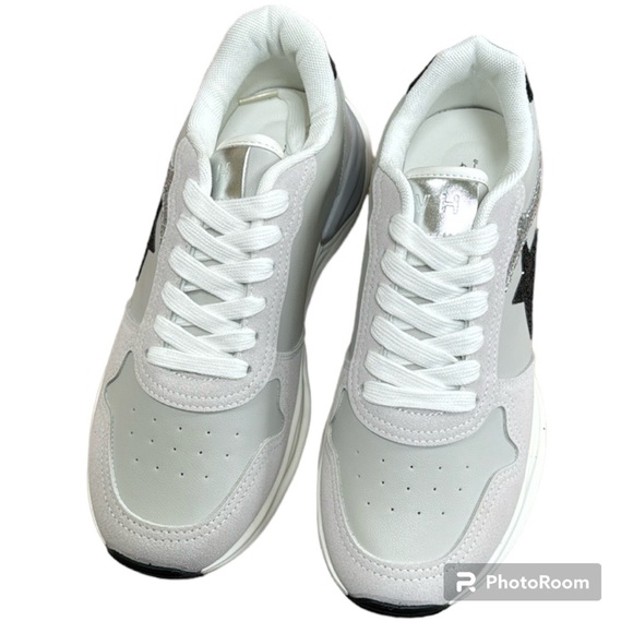 Vintage Havana Women’s Run Fashion Sneakers White Grey Silver - Picture 4 of 6